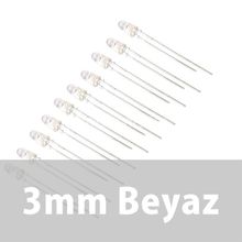 Robocombo 10 Adet 3 mm Şeffaf Beyaz Led