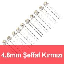Robocombo 10 Adet 4.8 mm Şeffaf Kırmızı Mantar Led