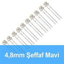 Robocombo 10 Adet 4.8 mm Şeffaf Mavi Mantar Led