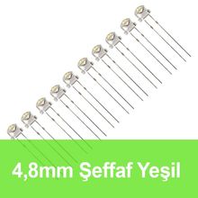Robocombo 10 Adet 4.8 mm Şeffaf Yeşil Mantar Led