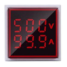 Robot Diyarı AC 60-500V 0-100A Kırmızı 22 mm Kare Dijital Voltmetre Ampermetre