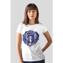 Rock & Roll 1M1BW153FB Kızılderili Kız Beyaz Kısa Kollu Kadın T-Shirt