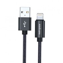 Rock Space R11 1 mt 2.4A Siyah Lightning Şarj ve Data Aktarım Kablosu