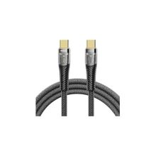 Rock Z21 100 W Type-C to Type-C PD 6 A 1.2 m Siyah Altın Uçlu Örgü Şarj ve Data Kablosu