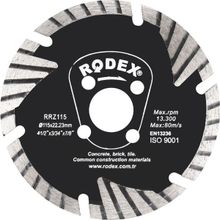 Rodex RRZ115 Uzatılmış Segment 115 mm Turbo Elmas Tuğla Granit Kesme Diski