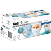 Roll Steril 3 Katlı Lastikli 50 Adet Maske