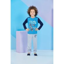 Roly Poly 7755 Turkuaz Uzun Kollu Erkek Çocuk Pijama Takımı