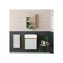 Roomart Ayaksız Tek Kapaklı Lavabolu Beyaz 50 cm Banyo Dolabı
