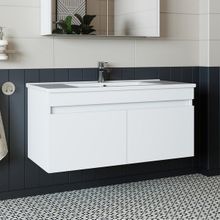 Roomart LD3 Ayaksız 2 Kapaklı Lavabolu Beyaz 100 cm Mdf Banyo Dolabı
