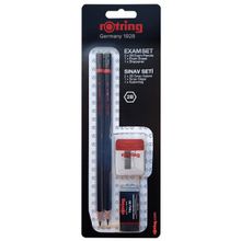 Rotring RO-2090068WK Siyah Sınav Kalemi Silgi Kalemtraş Sınav Seti