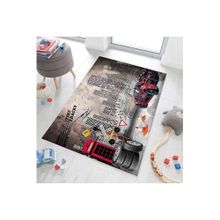 Rovigo RVG0453 Siyah Dijital Baskı Yıkanabilir Kaymaz Taban 120x180 cm Çocuk Halısı