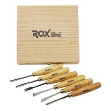 Rox Wood 6 Parça Ahşap Kutulu Ahşap Oyma İskarpela Seti