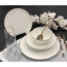 Roy King DSN 045 Gold Slender 6 Kişilik 24 Parça Porselen Yemek Takımı