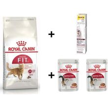 Royal Canin Fit 32 2 kg Kuru Kedi Maması + Rc 2x85 gr Yaş Mama + Gimcat 20 gr Malt