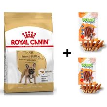 Royal Canin French Bulldog 3 kg Yetişkin Köpek Maması + 2x80 gr Wooc Ödül