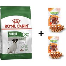Royal Canin Mini Adult +8 Yaş 2 kg Yaşlı Köpek Maması + 2x80 gr Wooc Ödül