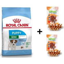 Royal Canin Mini Puppy 4 kg Yavru Köpek Maması + 2x80 gr Wooc Ödül