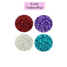 Royaleks BNC409 6/0 4 mm 4 Renk 80 gr Büyük Boy Dökme Cam Kum Boncuk