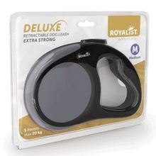 Royalist Deluxe Extra Strong Gri Medium 5 mt Otomatik Köpek Gezdirme Tasması