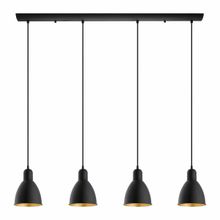 Rsylight 100 cm Retro Metal Masa Üstü Rustik 4'lü Siyah Sarkıt Avize