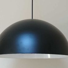 Rsylight 40 cm Retro Metal Sarkıt Siyah İçi Beyaz Avize
