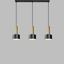 Rsylight Retro Metal 3'lü Masa Üstü Siyah Gold Dekoratif Rustik Sarkıt Avize