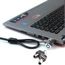 RUBAN Notebook Kilidi ve Güvenlik Kablosu (PC/Laptop) İki Tuşlu 1,9 m (Siyah)