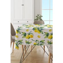 Rugviva MSO081 Dokuma Elit Kumaş Limon Desenli Renkli Leke Tutmayan 140x260 cm Masa Örtüsü