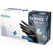 Rulopak Tek Kullanımlık Pudrasız 100 Adet Siyah Medium PE Eldiven