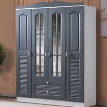 Ruum Store Country Kuzey West 4 Kapaklı 2 Çekmeceli Aynalı Mdf Antrasit Gardırop