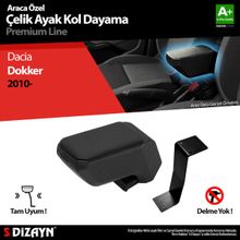 S Dizayn Dacia Dokker ABS Siyah 2010 Üzeri A+Kalite Çelik Ayaklı Kolçak