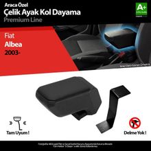 S Dizayn Fiat Albea ABS Siyah 2003 Üzeri A+Kalite Çelik Ayaklı Kolçak