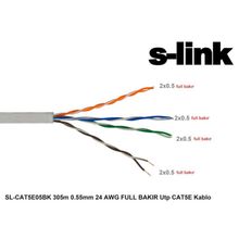 S-Link SL-CAT5E05BK 305 m 0.5 mm 24 AWG Full Bakır UTP Caste Kablo