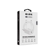 S-Link SL-EC62PD 20 W PD3.0 Quick Charge QC4.0 PD Lightning Kablolu Hızlı Ev Şarj Adaptörü