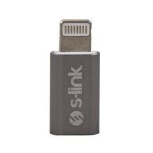 S-Link SL-TA20M Gümüş Metal Gövde Micro USB 5Pin F to Lightning M Çevirici