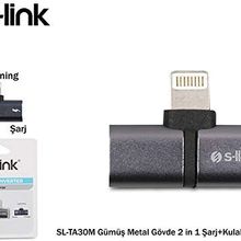 S-Link SL-TA30M Lightning Gümüş Metal Gövde 2in1 Şarj ve Kulaklık Çevirici