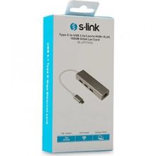 S-Link Sl-UTY1010 Tpye-C To Usb 3.0 - 3 Ports + Rj Gıgabıt Ethernet Hub
