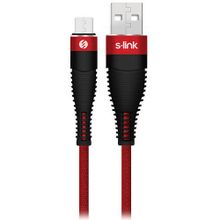 S-link SW-C585 1.2M 3A Micro Usb Kırmızı Şarj Kablosu
