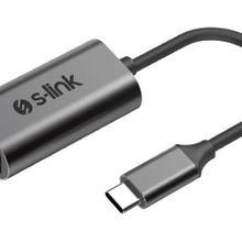 S-Link SW-U514 Gri Metal Type-C to VGA Adaptör