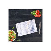 Saban Mavi Mermer Görünümlü 20x30 cm Cam Kesme Tahtası