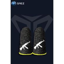 Saez Pubg Akm Baskılı Sarı 1 Çift- 2 Parmaklık Ter Geçirmez E-Spor Parmak Eldiveni