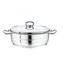 Safinox Flavia 34x13 cm-10 Litre Çelik Kısa Tencere