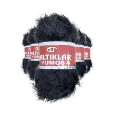 Saltıklar 5 Adet Siyah Yumoş Sakallı El Örgü İpi Yünü