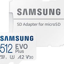 Samsung Evo Plus MB-MC512KA Class 10 UHS-I U3 A2 V30 512 GB Micro SD Kart