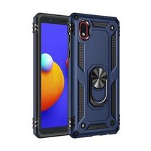 Samsung Galaxy A01 Core Sofya Yüzüklü Silikon Kapak Lacivert Kılıf