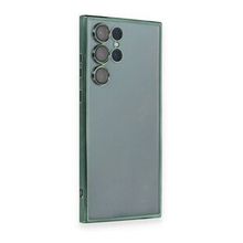 Samsung Galaxy S22 Ultra Razer Lensli Silikon - Yeşil Cep Telefonu Kılıfı