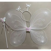 Samur 50x37 cm Beyaz Renk Kelebek Kanadı Tacı ve Sopası