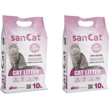 Sancat 2x10 lt Bebek Pudrası Kokulu Premium Beyaz Kedi Kumu