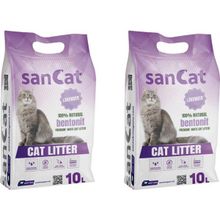 Sancat 2x10 lt Lavanta Kokulu Premium Beyaz Kedi Kumu