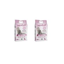 Sancat 2x5 lt Bebek Pudrası Kokulu Premium Beyaz Kedi Kumu